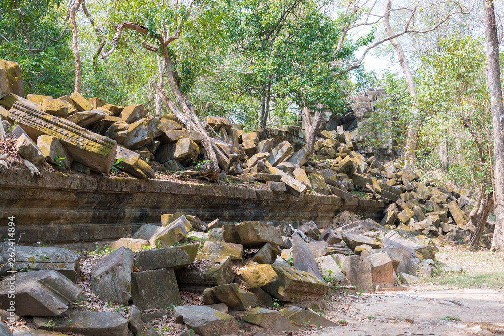 Siem Reap, Cambodia - Mar 07 2018: Beng Mealea in Siem Reap, Cambodia. It is part of Angkor World Heritage Site. Siem Reap, Cambodia - Mar 07 2018: Beng Mealea in Siem Reap, Cambodia. It is part of Angkor World Heritage Site.