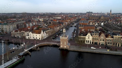 Aerial overview of the historical inner city of Alkmaar photo