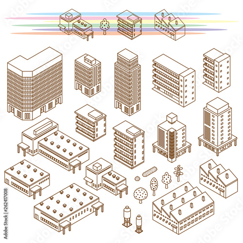 いろいろな建物のイラスト