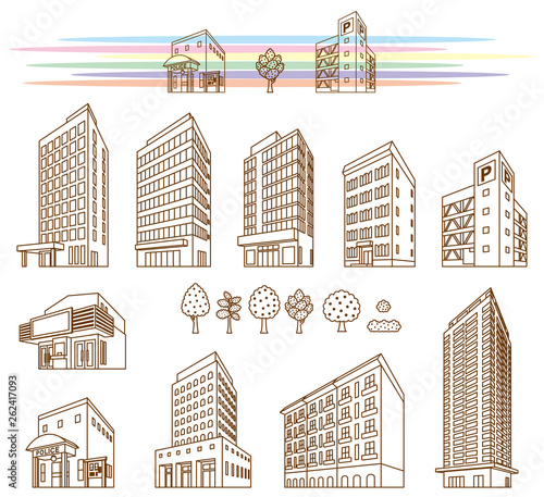 いろいろな建物のイラスト