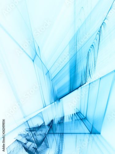 Abstract lines background. Fractal graphics 3d illustration. Science or technology concept.