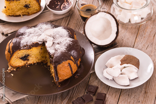 Chocolate coconut cake.