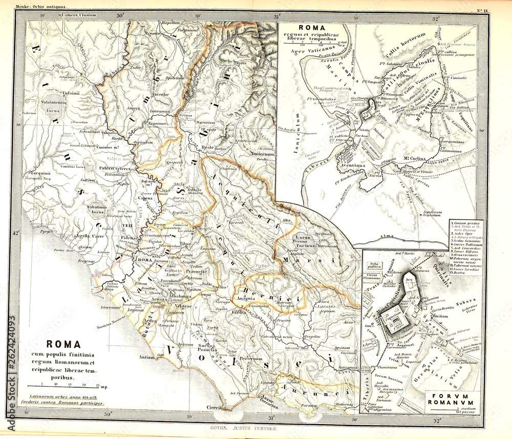 Obraz premium Old map. Engraving image
