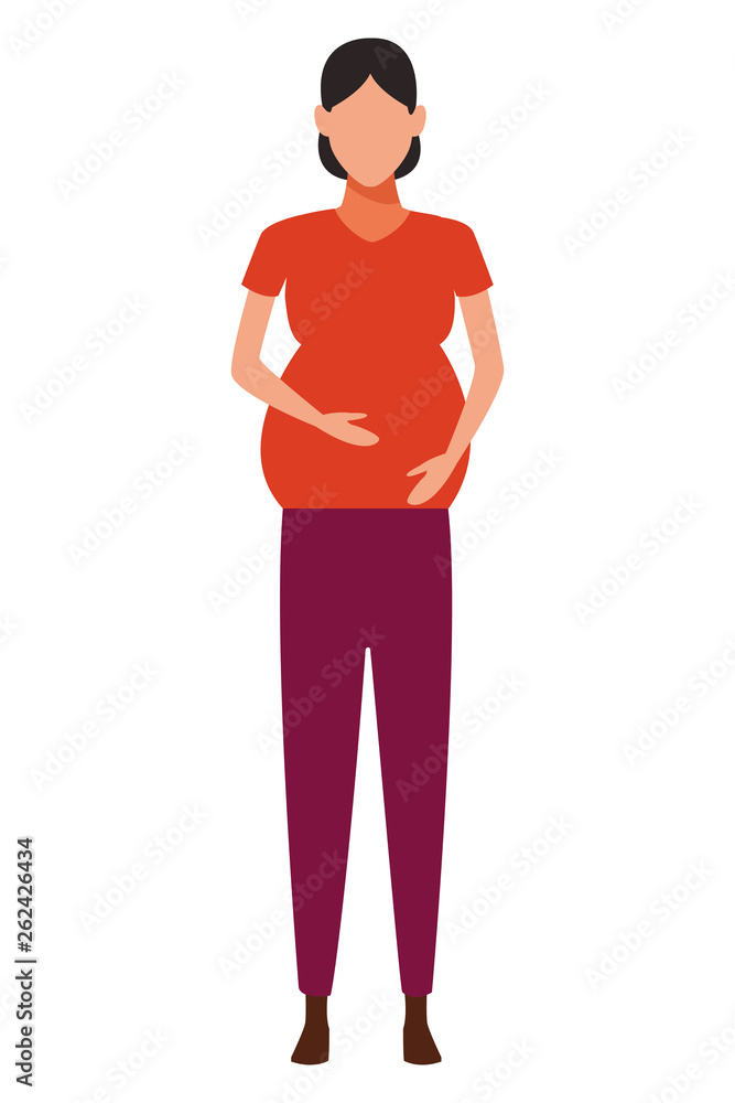 woman pregnant avatar cartoon character