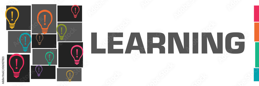 Learning Dark Colorful Bulbs Grid Left Learning Dark Colorful Bulbs Grid Left