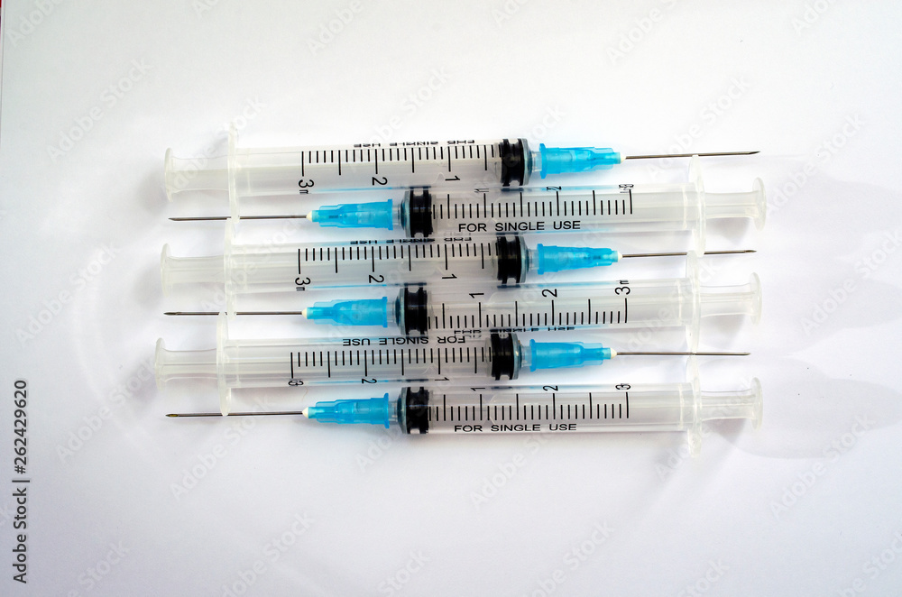 medical syringes on white background medical syringes on white background