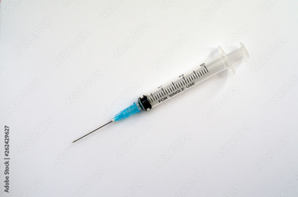 medical syringes on white background medical syringes on white background