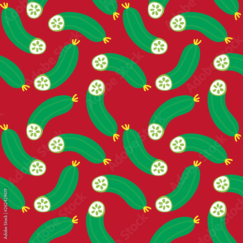 cucumber, bright colour background, vegetable print, doodle seamless pattern, summer collection