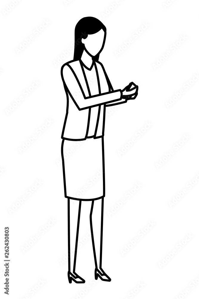 businesswoman avatar cartoon character black and white businesswoman avatar cartoon character black and white
