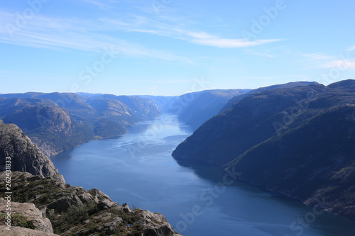 Panoramic view of Lysefjord in Norway