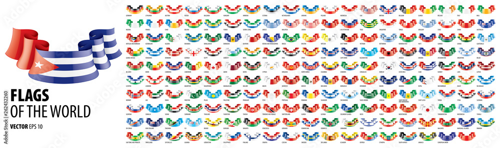 Naklejka premium National flags of the countries. Vector illustration on white background