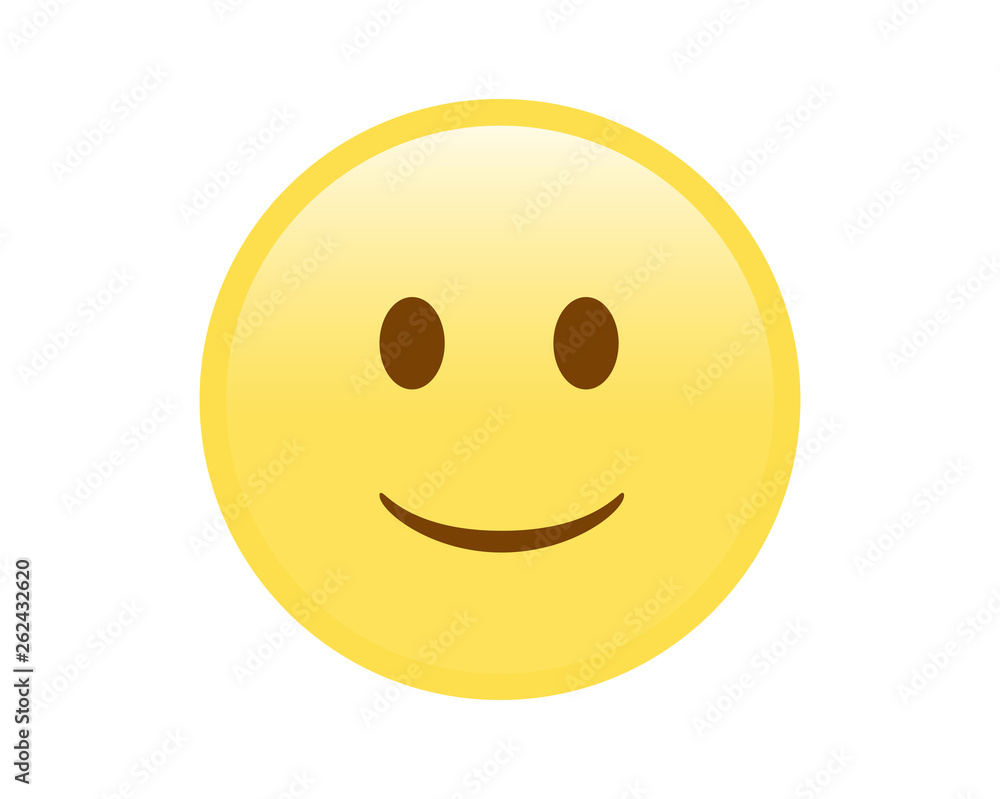 Fototapeta premium Vector isolated yellow happy smiley face flat icon