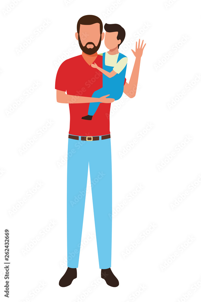 man carring child man carring child