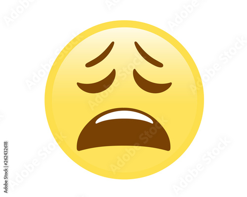 Vector yellow disappointed expression face icon