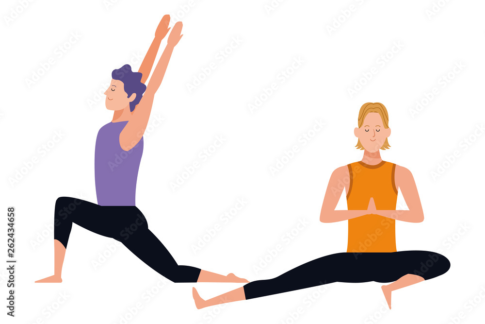 Fototapeta premium men yoga poses