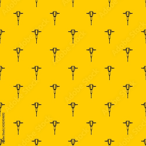 Pneumatic plugger hammer pattern seamless vector repeat geometric yellow for any design