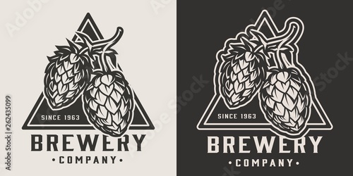 Vintage beer monochrome emblem