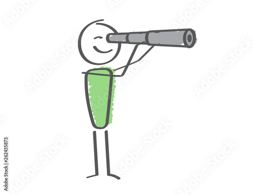 Stick Figure - man with telescope