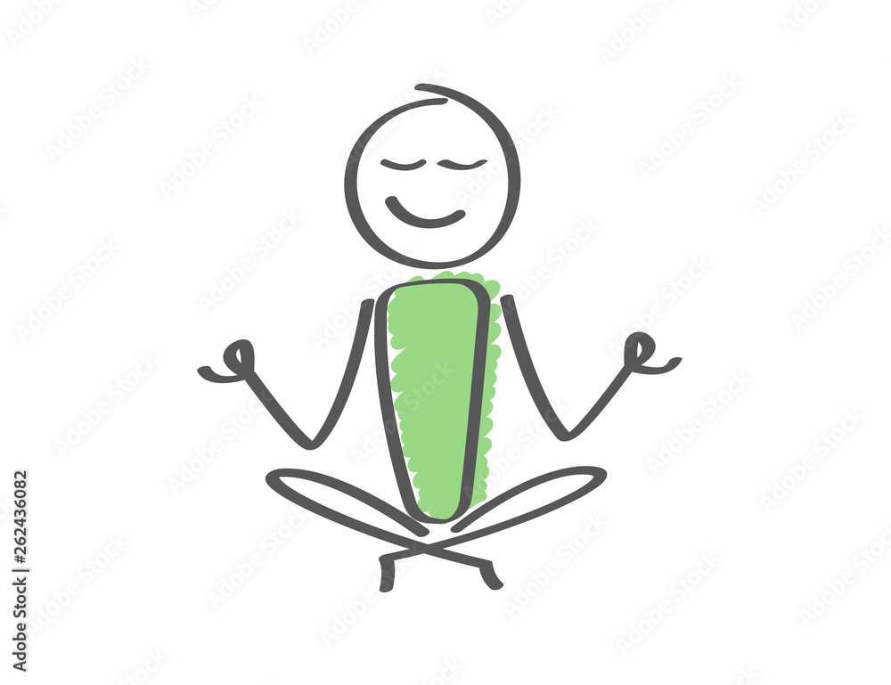 Stick Figure - Man Yoga Relax Stock Vector