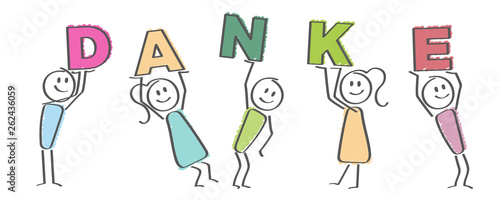 Stick Figure - Menschen mit Buchstaben - Danke