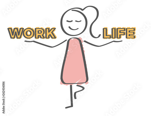 Stick Figure - Woman Work Life Balance