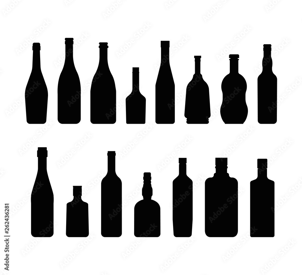 set of wine bottles set of wine bottles