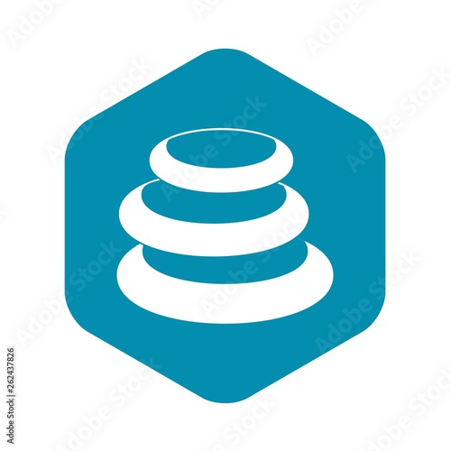 Stack of basalt balancing stones icon. Simple illustration of stack of basalt balancing stones vector icon for web