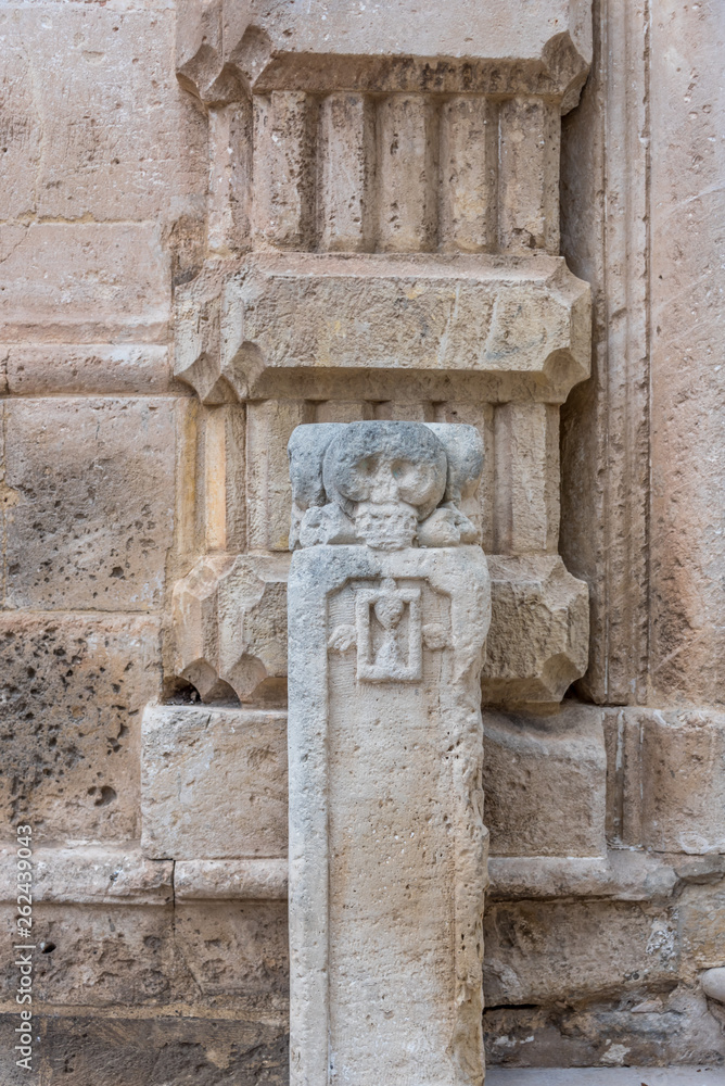 Post in Front of a Building in The Ancient City of Matera, Italy