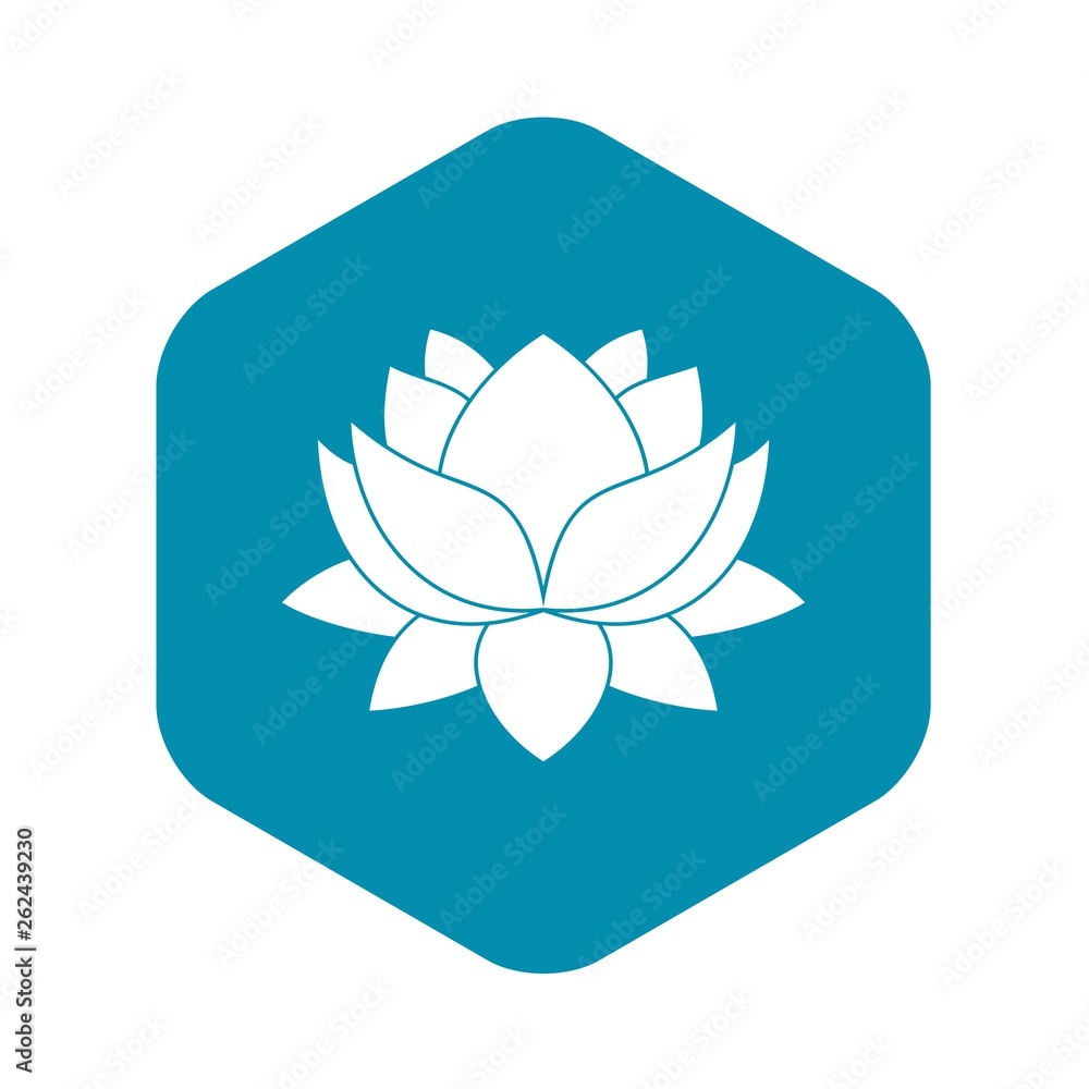 Water lily flower icon. Simple illustration of water lily flower vector icon for web Water lily flower icon. Simple illustration of water lily flower vector icon for web