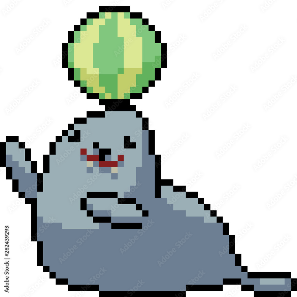 vector pixel art sea lion vector pixel art sea lion