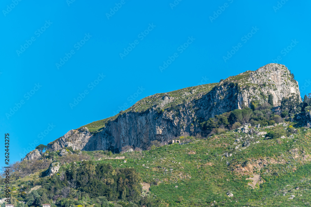 Mountain Top from the Town of Taormina, Sicily, Italy