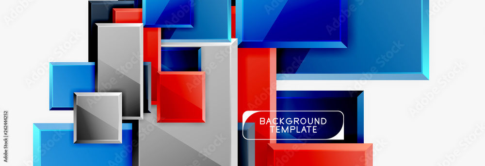 Geometrical design squares abstract banner, glossy shiny effects Geometrical design squares abstract banner, glossy shiny effects