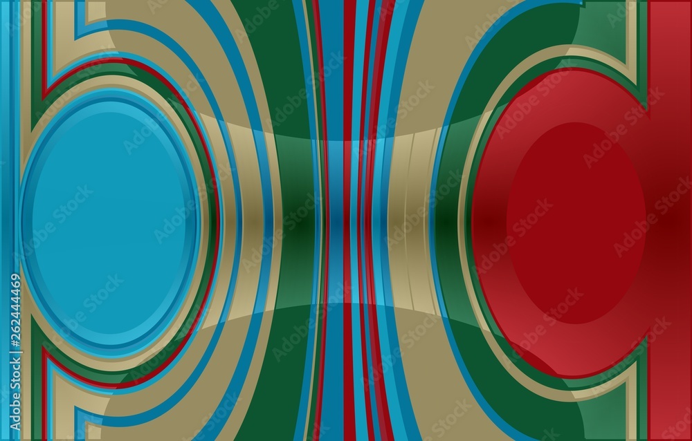 abstract coloured background with two circles on the right and left. in the middle are vertical stripes which are bent to the circles. with light effect. abstract coloured background with two circles on the right and left. in the middle are vertical stripes which are bent to the circles. with light effect.