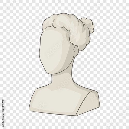 Sculpture head of woman icon. Cartoon illustration of sculpture head of woman vector icon for web