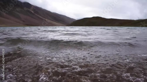 Water flows smoothly in lake 