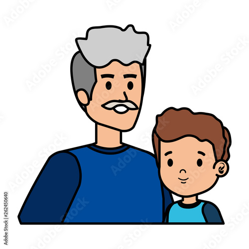 cute grandfather with grandson