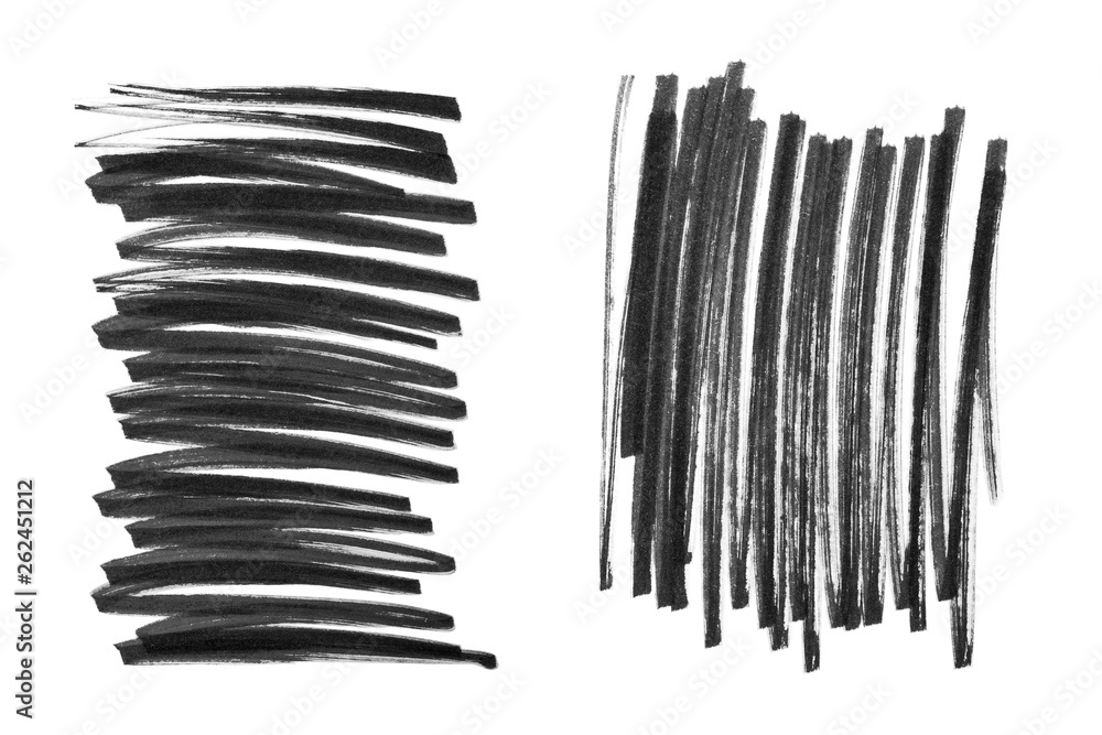 Black marker textures, isolated on white background Black marker textures, isolated on white background
