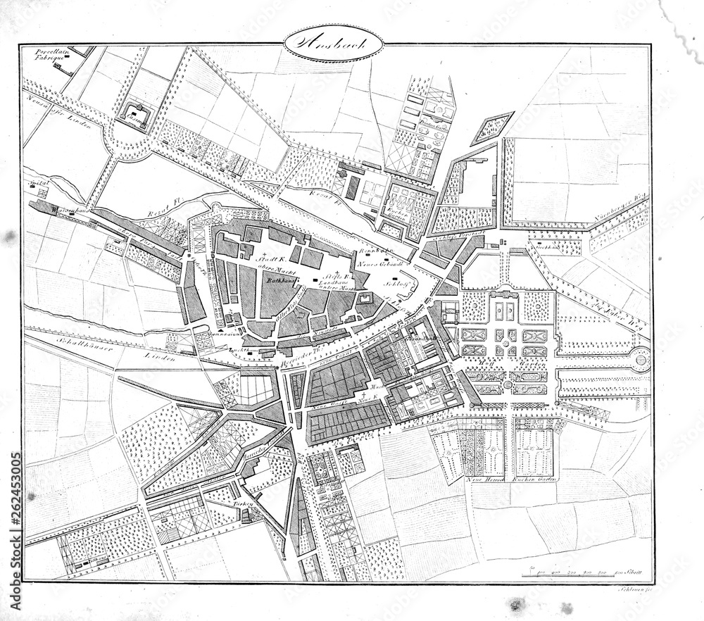Naklejka premium German vintage map