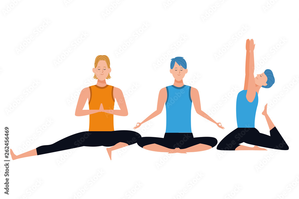 Fototapeta premium men yoga poses