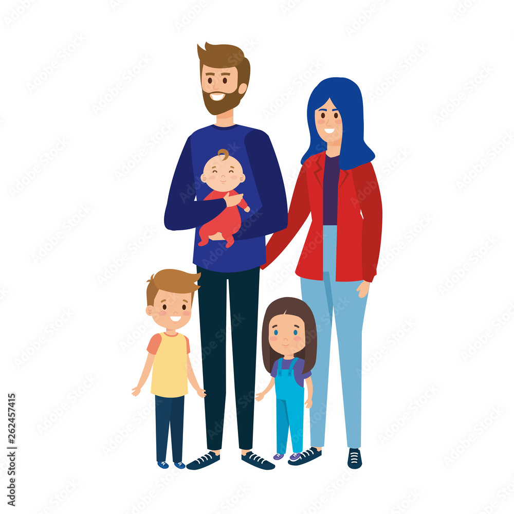 parents couple with kids characters parents couple with kids characters
