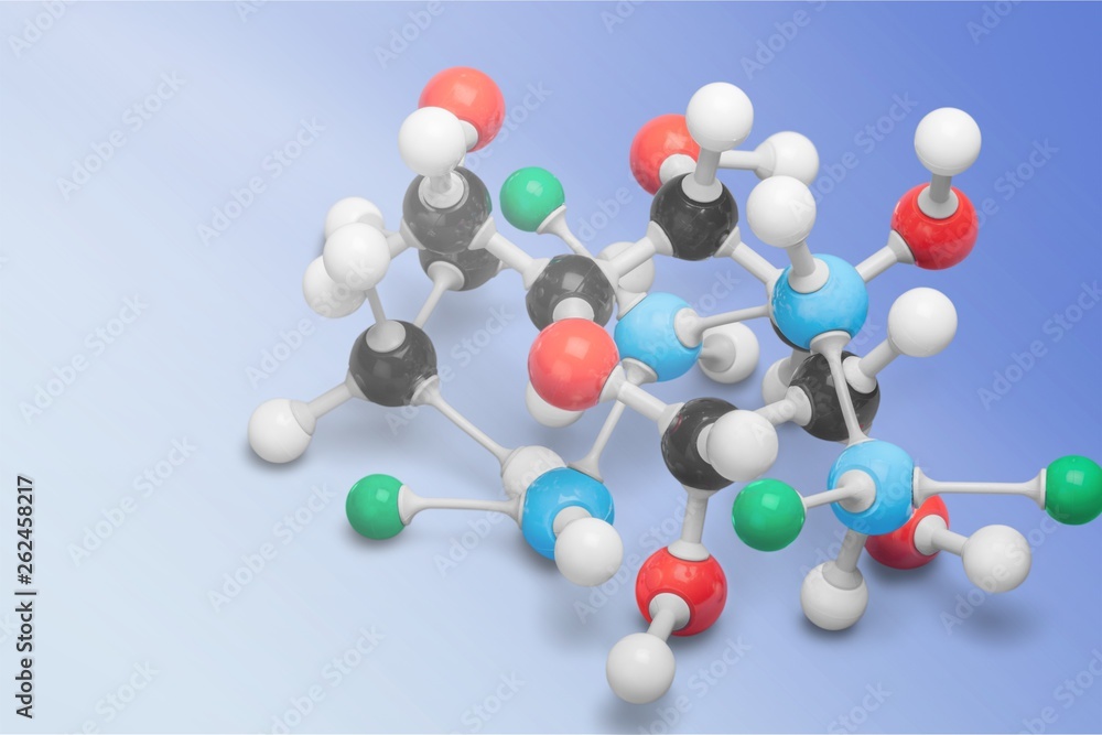 Obraz premium Close up of Molecular structure model on background