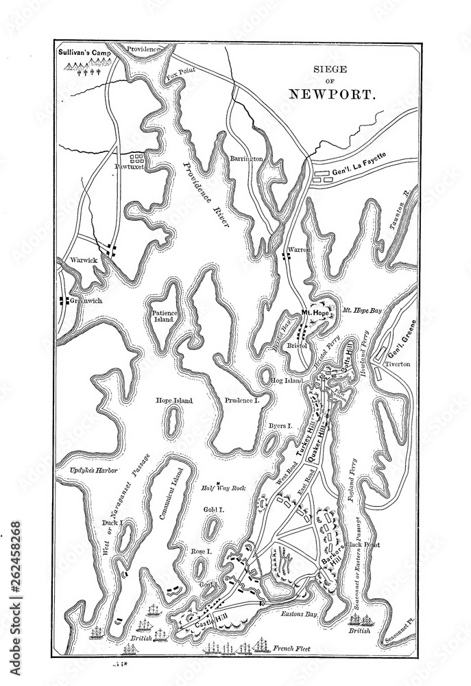 Fototapeta premium Battle maps of the American Revolution