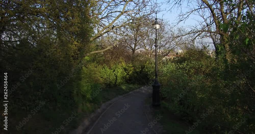 Pathway on the hillside of the Gellert Hill in Budapest.