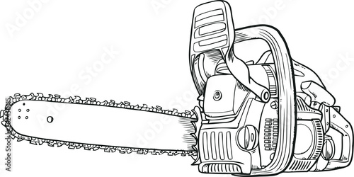 Vector chainsaw - petrol chain saw photo