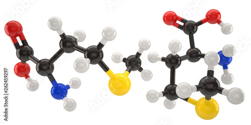 Photography Methionine molecule structure 3d illustration with clipping path