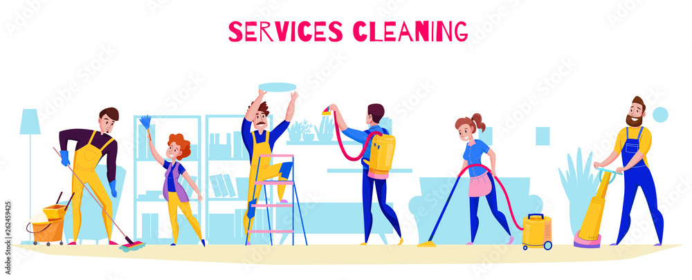 Cleaning Service Horizontal Composition 
