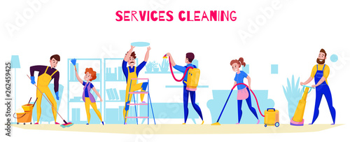 Cleaning Service Horizontal Composition 