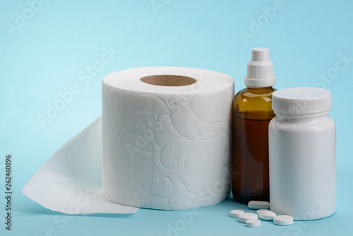 Toilet paper and medicine