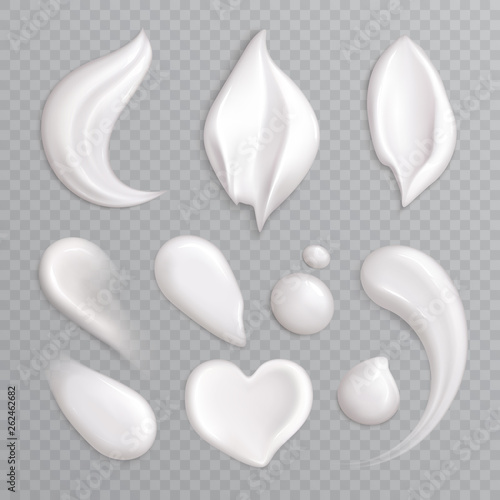 Cosmetic Cream Smears Realistic Icon Set