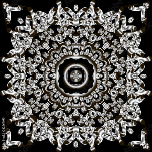 silver decoration, openwork ornament with imitation of metal texture
